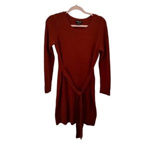 Rachel Zoe Long Sleeve Wool Blend Sash Dress size small